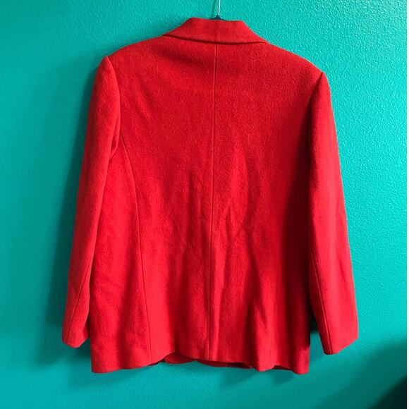 Vintage Terry Lewis Oversized Red 100% Wool Blazer Jacket Women's Medium - Picture 5 of 7